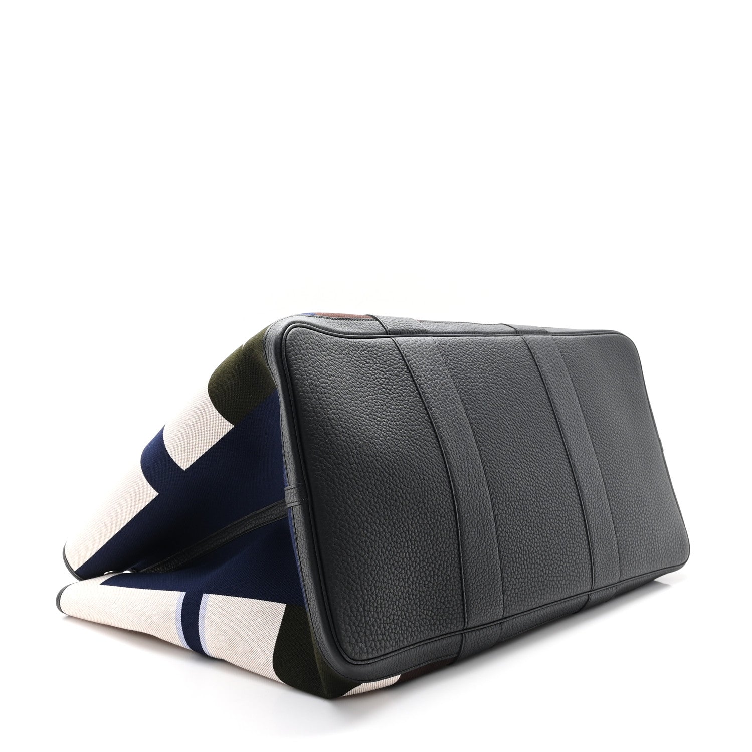 Hermes Toile H Plume Negonda Voyage Garden Party Tote 49 Bleu Indigo Ecru Beige Black 4 of 9