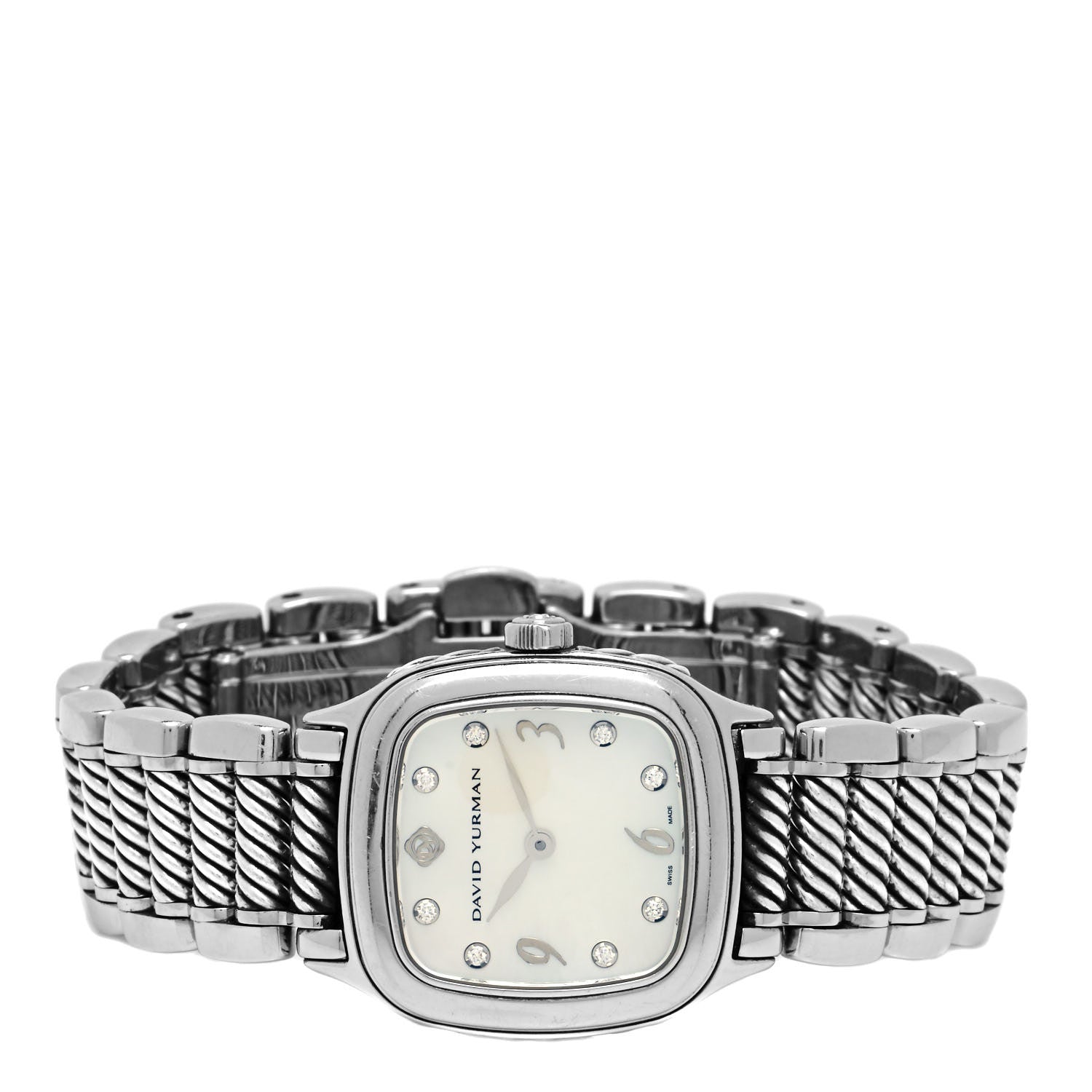 David Yurman Stainless Steel Diamond Mother of Pearl 25mm Thoroughbred Quartz Watch 2 of 5