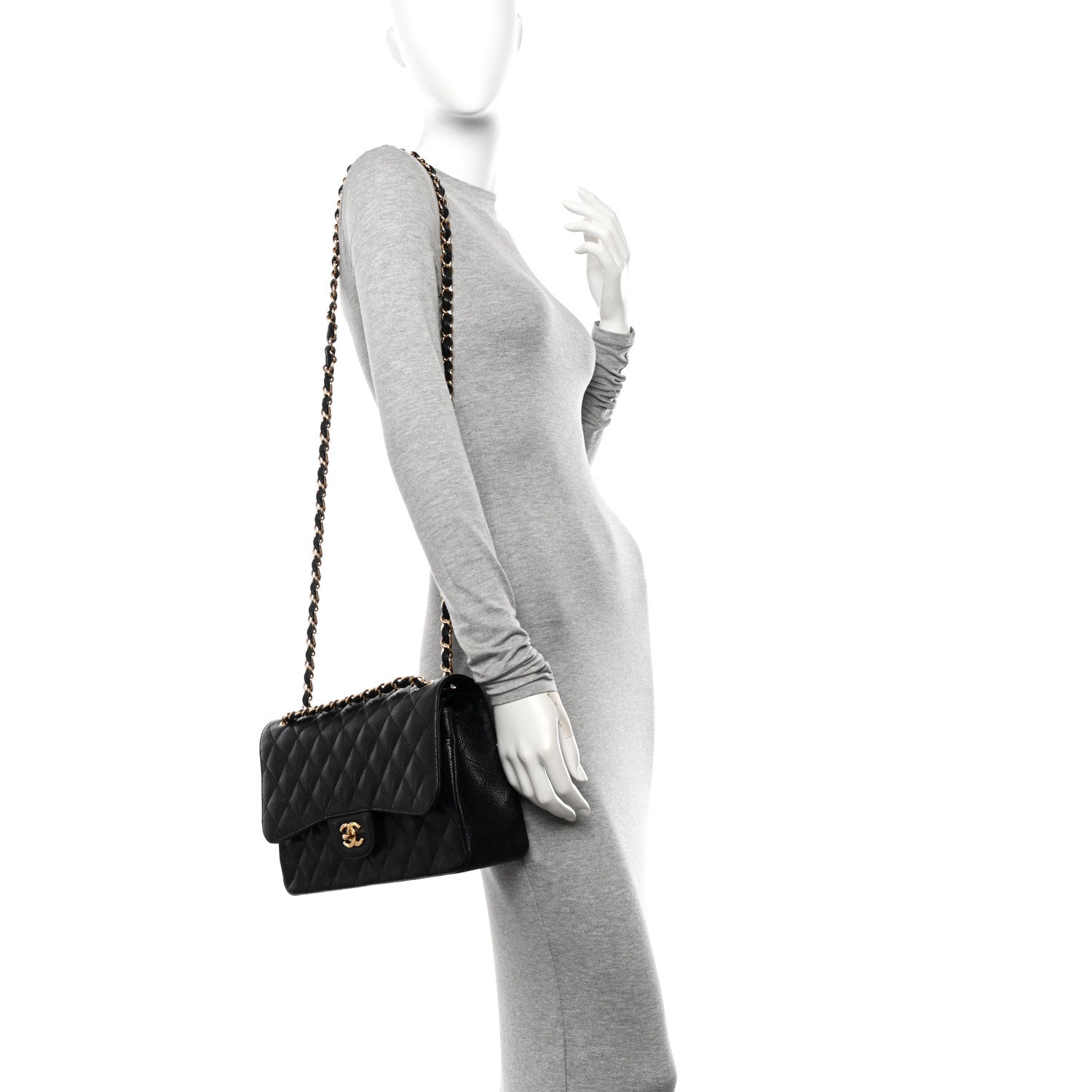 Chanel Caviar Quilted Jumbo Double Flap Black 3 of 10