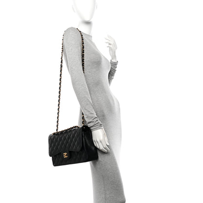 Chanel Caviar Quilted Jumbo Double Flap Black 3 of 10