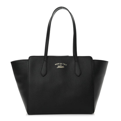 Gucci Pebbled Calfskin Small Swing Tote Black 1 of 10