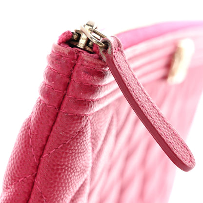 Chanel Caviar Quilted Medium Boy Cosmetic Case Dark Pink 11 of 12