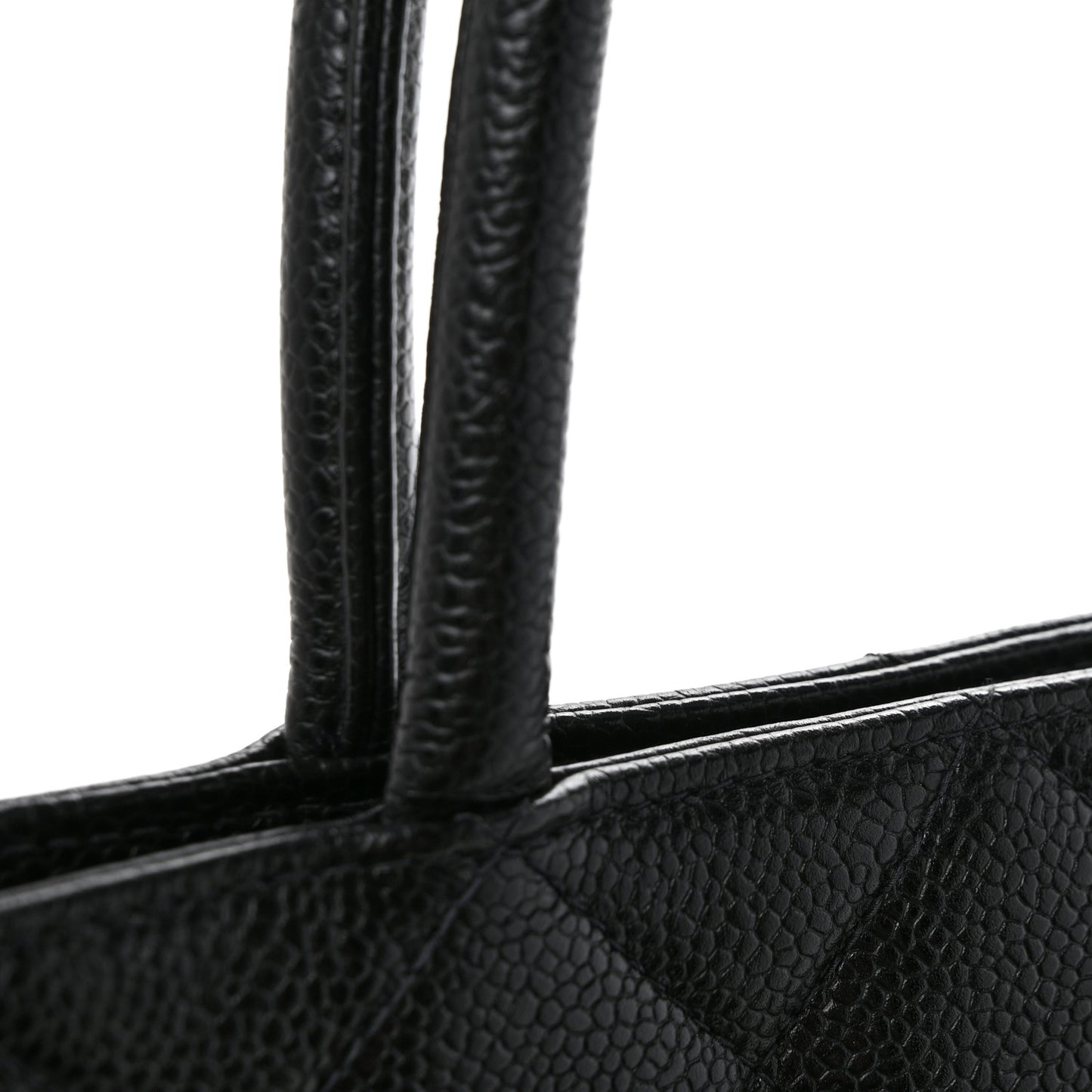 Caviar Quilted Medallion Tote Black