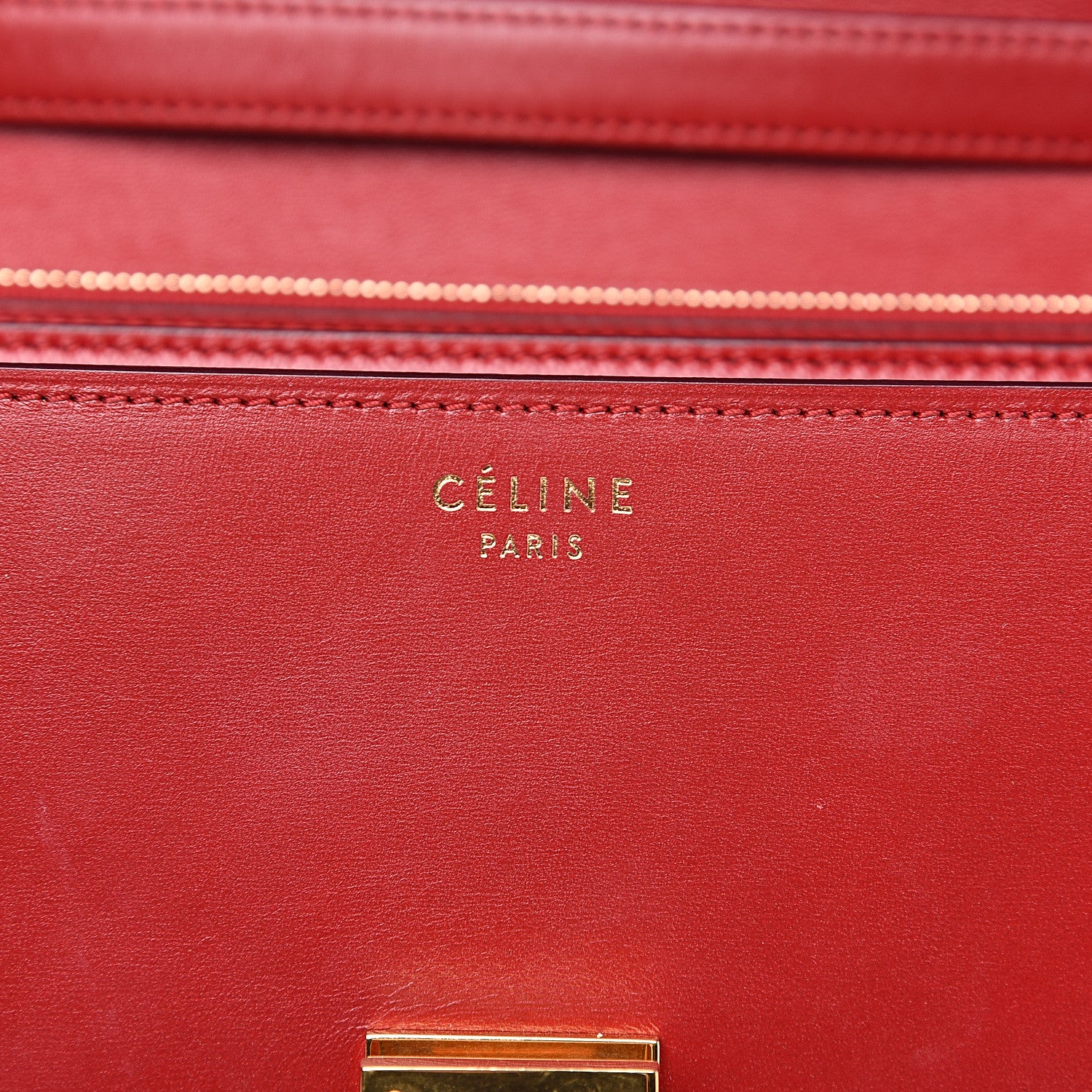Celine Box Calfskin Medium Classic Box Flap Bag Red 6 of 11