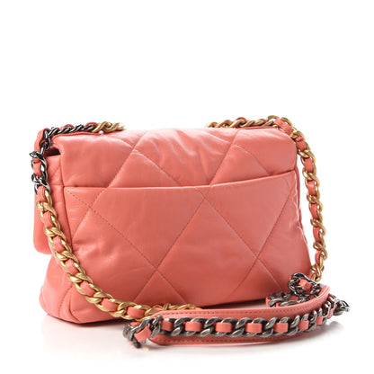 Chanel Goatskin Quilted Medium Chanel 19 Flap Orange 3 of 10