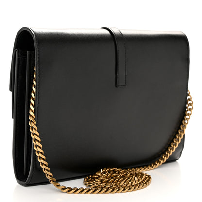 Saint Laurent Smooth Calfskin Monogram Sulpice Chain Wallet Black 3 of 9