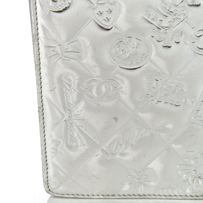 Chanel Metallic Patent Calfskin Quilted Lucky Symbols Yen Wallet Silver 19 of 19
