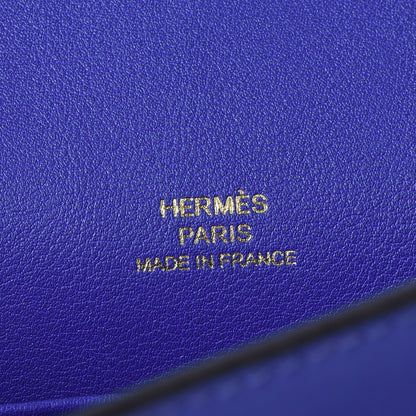 Hermes Swift Kelly Pochette Clutch Bleu Electrique 14 of 26