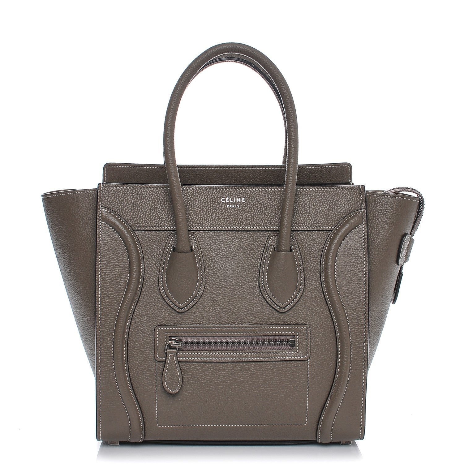 Celine Drummed Calfskin Micro Luggage Souris 1 of 7