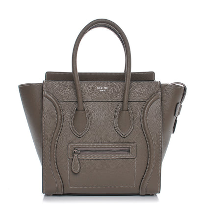 Celine Drummed Calfskin Micro Luggage Souris 1 of 7