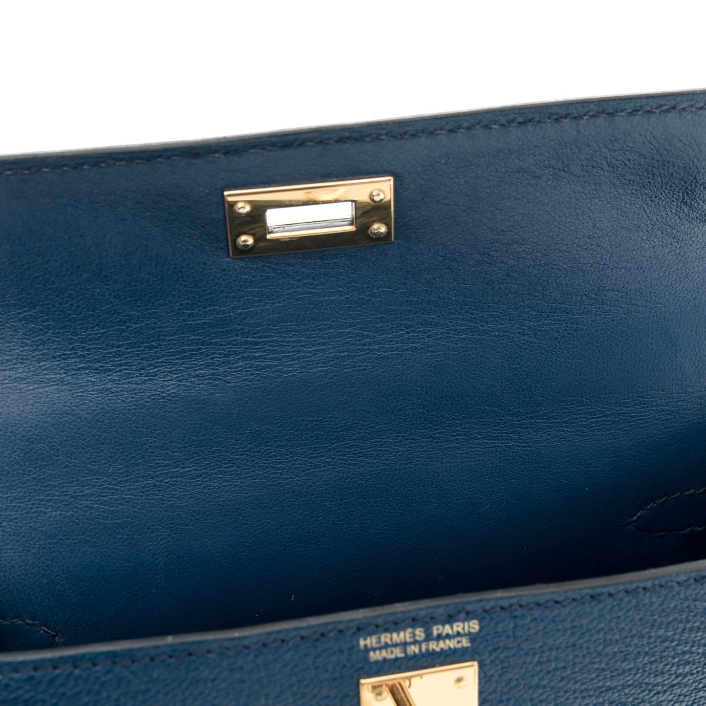 Chevre Mysore Mini Kelly Sellier 20 Bleu Saphir