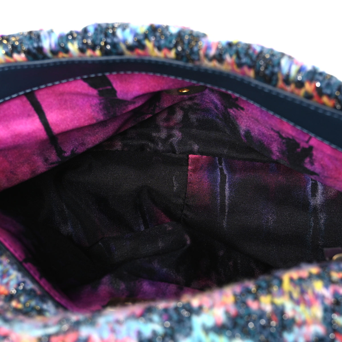 Chanel Tweed Quilted Medium Chanel 19 Flap Dark Multicolor 5 of 11