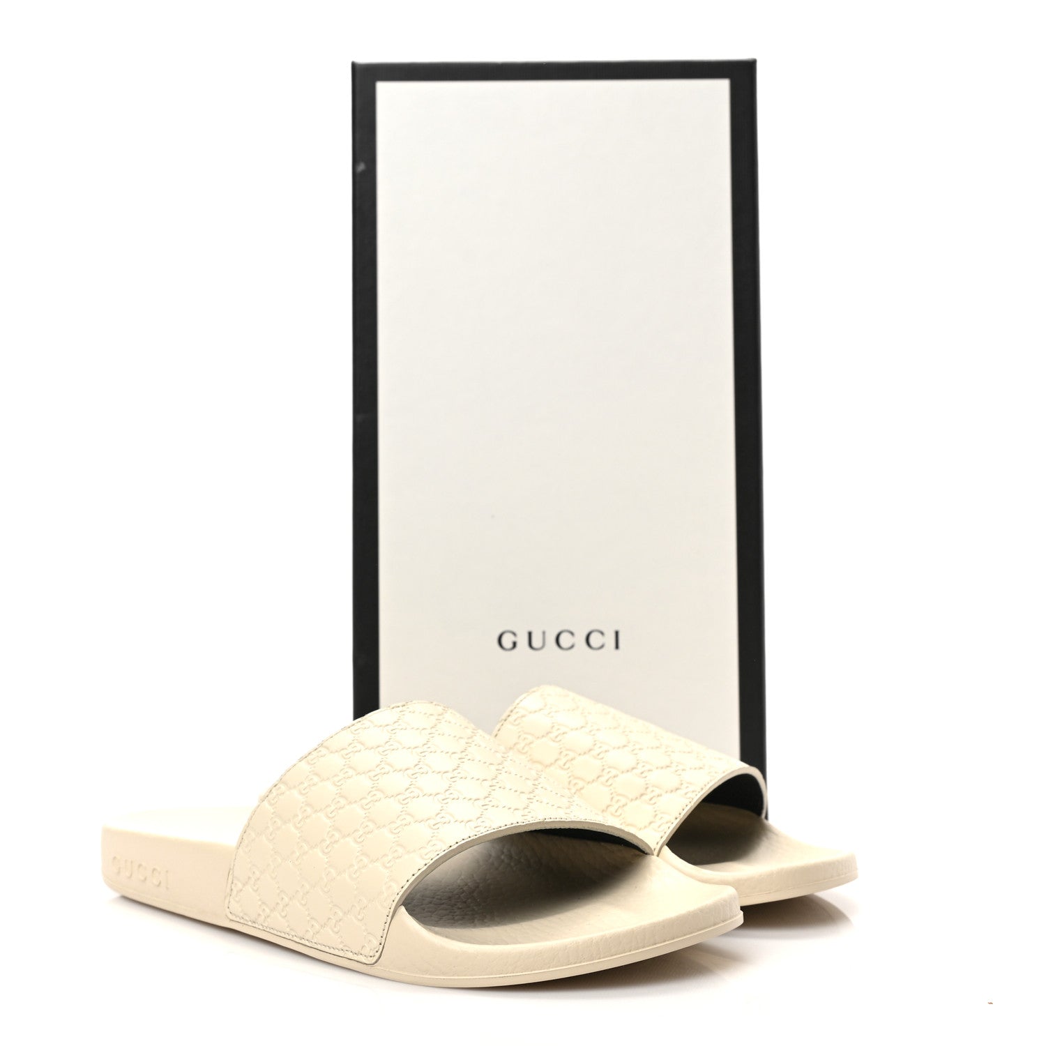 Gucci Microguccissima Slide Sandals 37 Ivory 8 of 8
