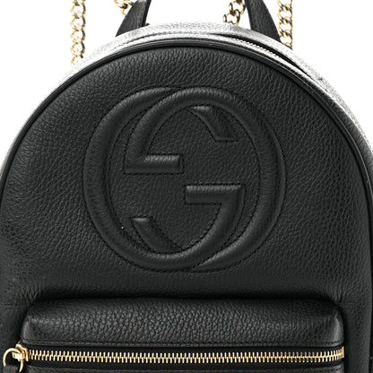 Gucci Pebbled Calfskin Soho Chain Backpack Black 8 of 17