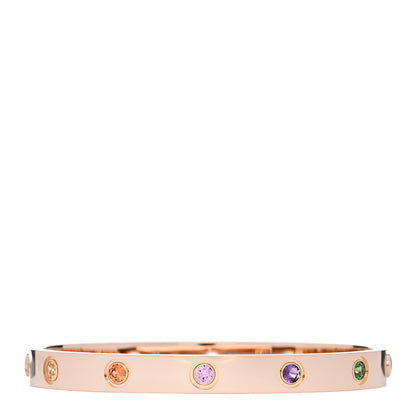 Cartier 18K Pink Gold Sapphire Garnet Amethyst LOVE Bracelet 16 1 of 7