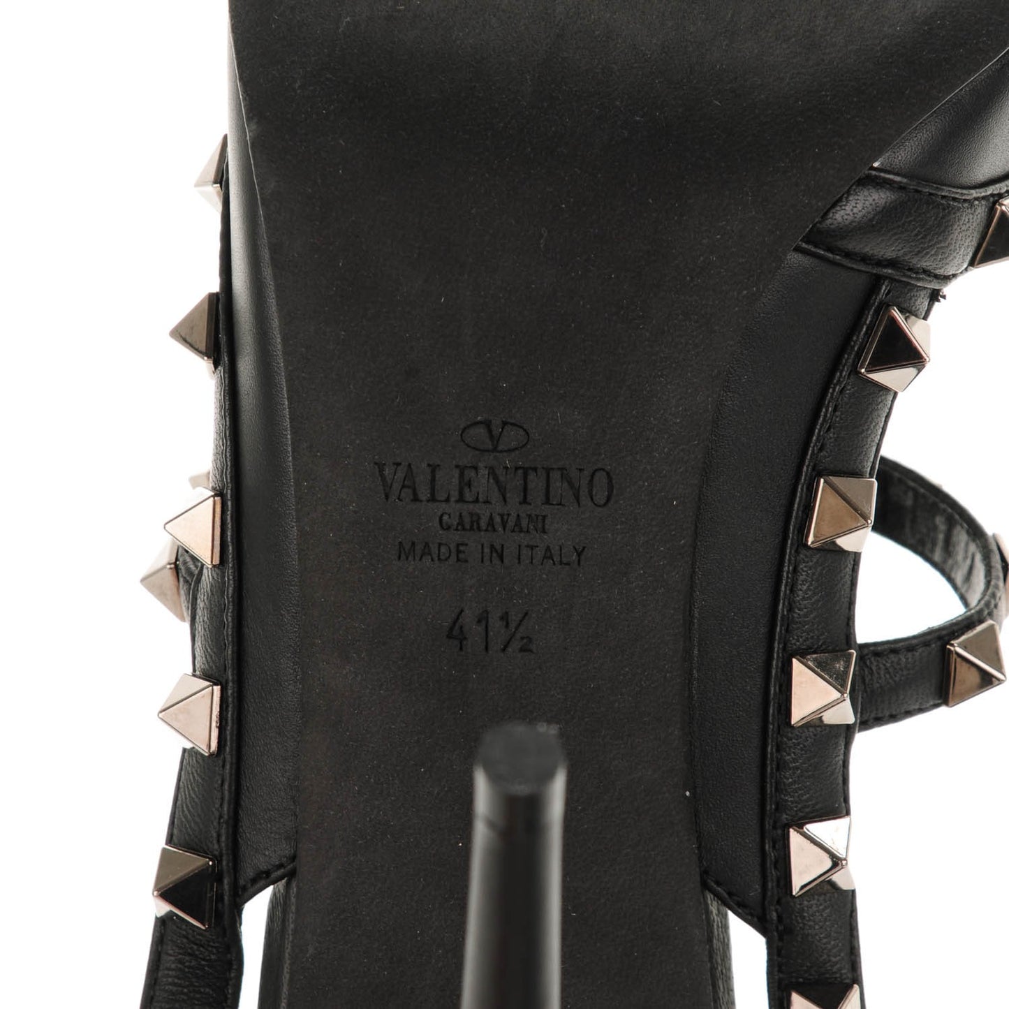 Nappa Rockstud Ankle Strap Pumps 41.5 Black