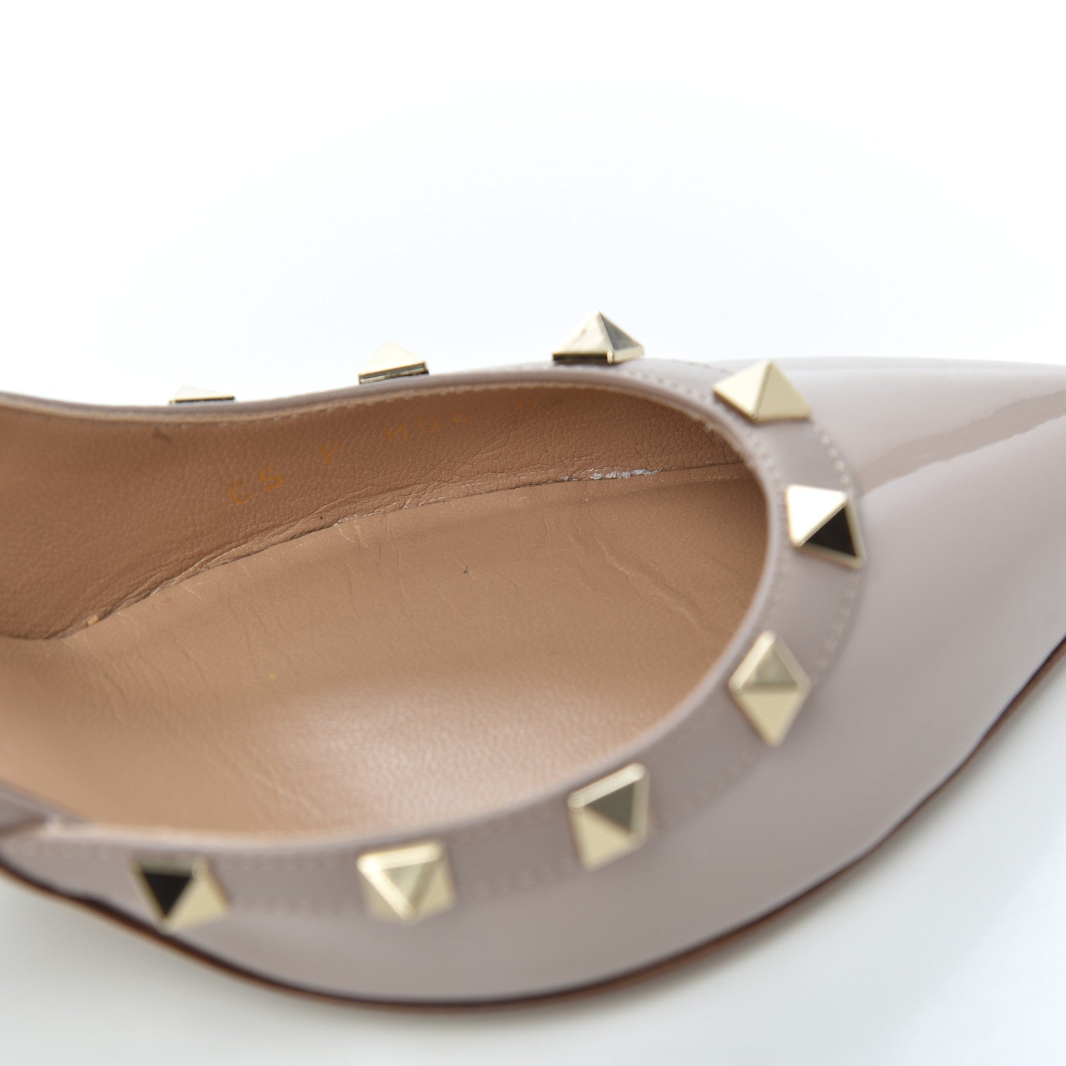 Valentino Garavani Patent Rockstud Half D'Orsay Slingback 85mm Pumps 38 Poudre 9 of 21