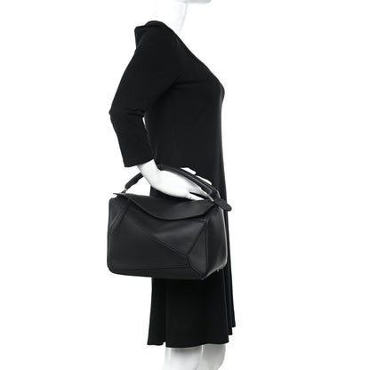 Loewe Calfskin Medium Puzzle Bag Black 2 of 9