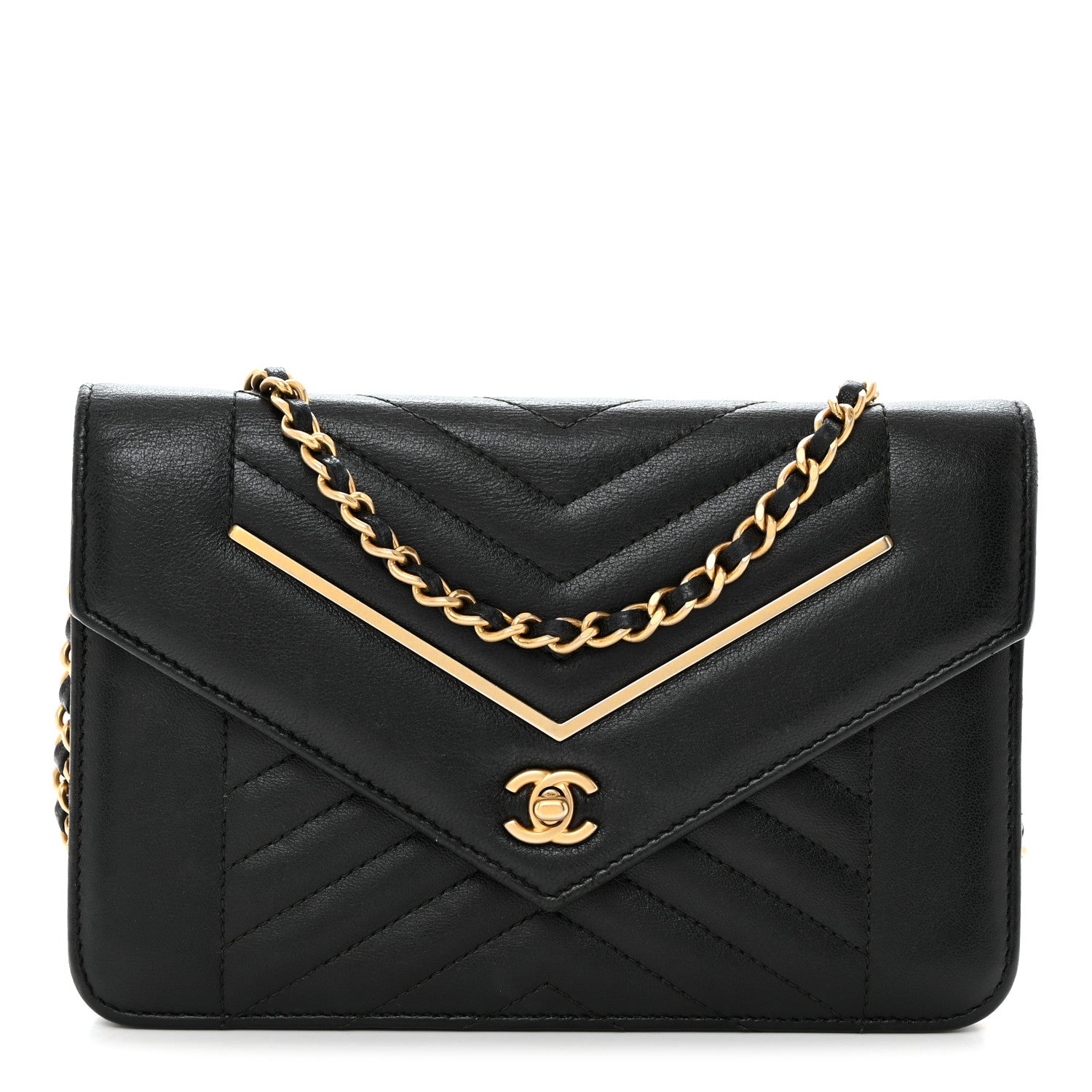 Chanel Lambskin Reversed Chevron Quilted Flap Black 1 of 11