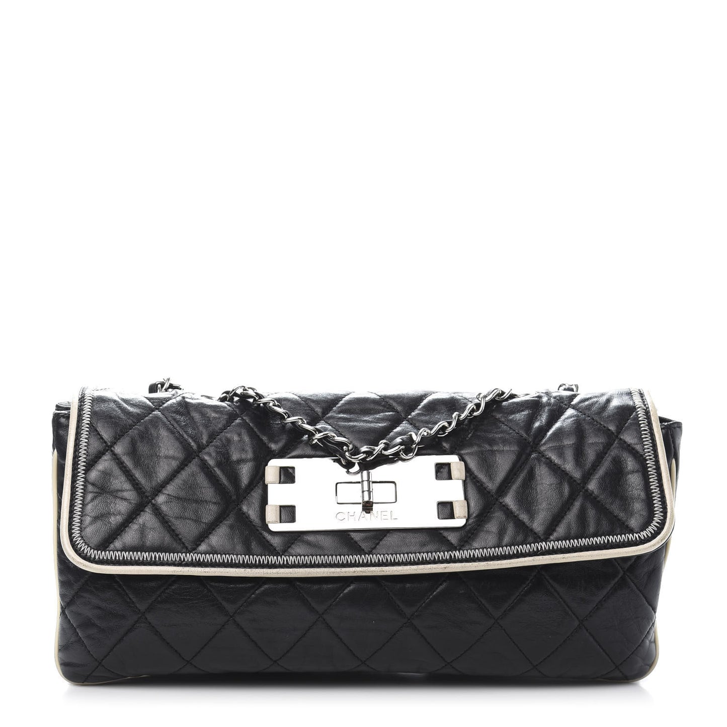 Lambskin East West Mademoiselle Flap Black
