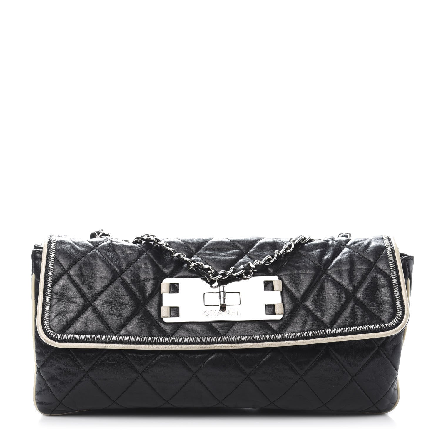Chanel Lambskin East West Mademoiselle Flap Black 1 of 12