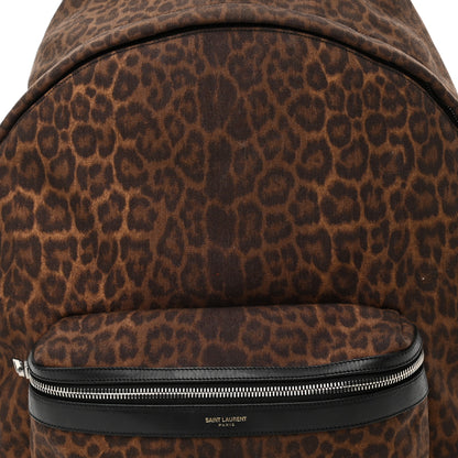Saint Laurent Printed Canvas Leopard Classic Hunting Backpack Brown 15 of 21