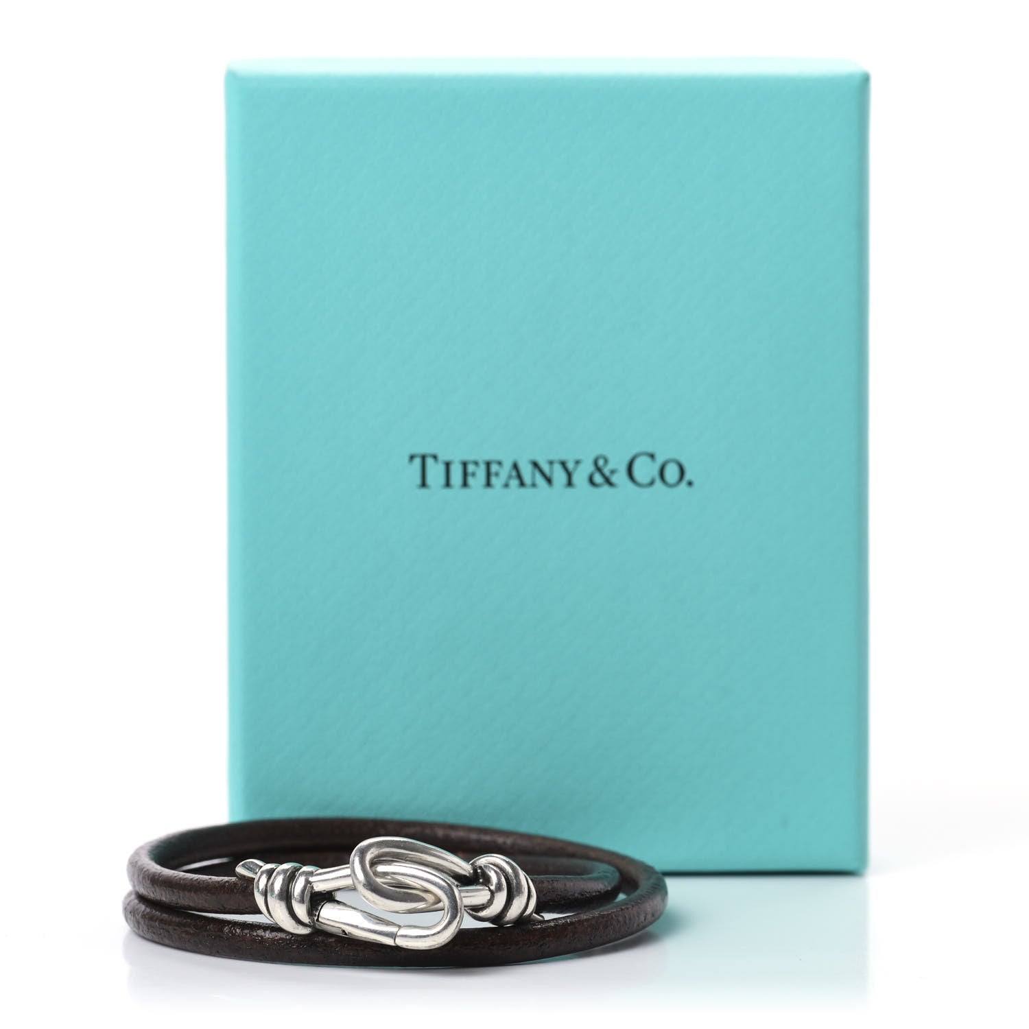 Tiffany Sterling Silver Leather Paloma Picasso Knot Double Wrap Bracelet 5 of 5