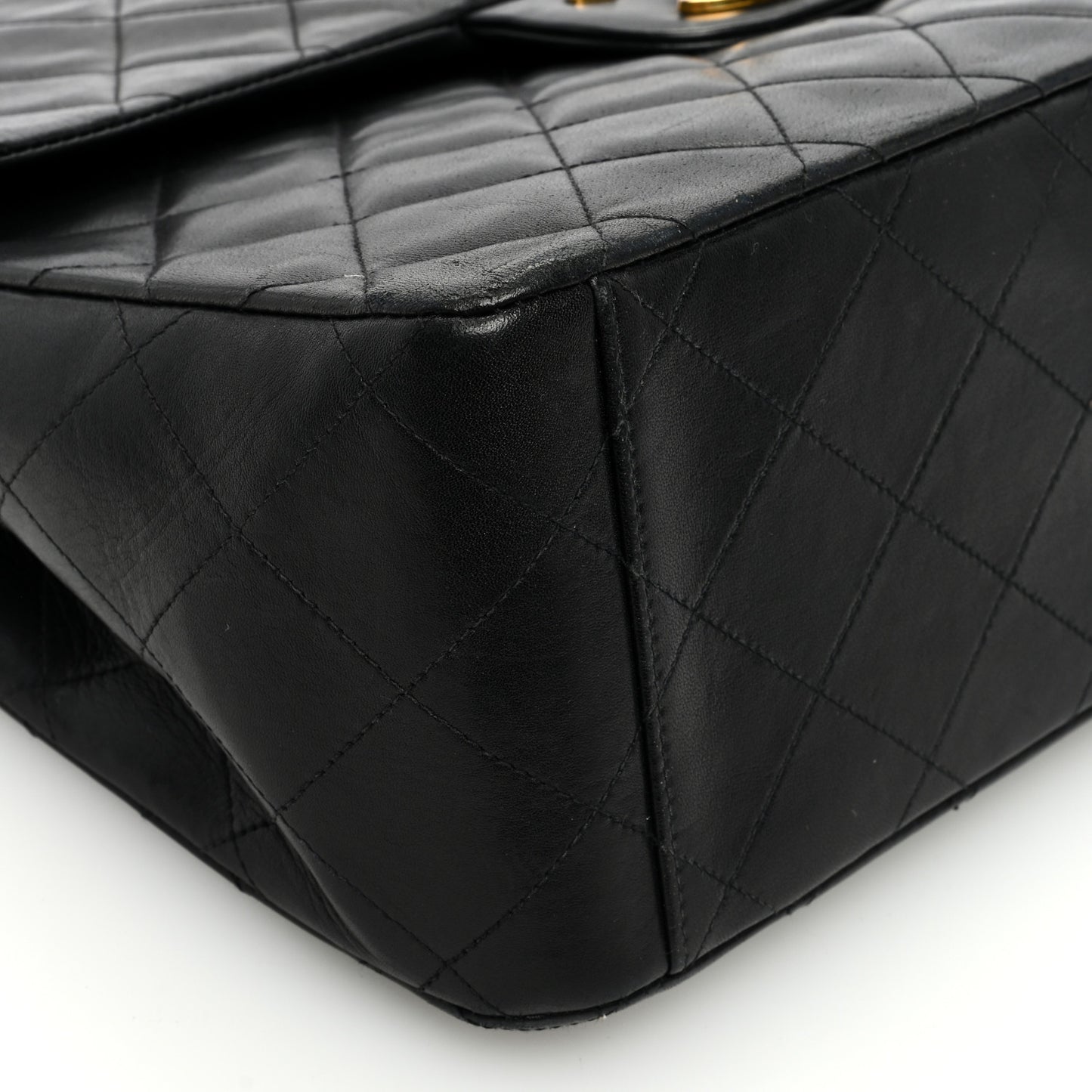 Lambskin Quilted XL Jumbo Single Flap Black