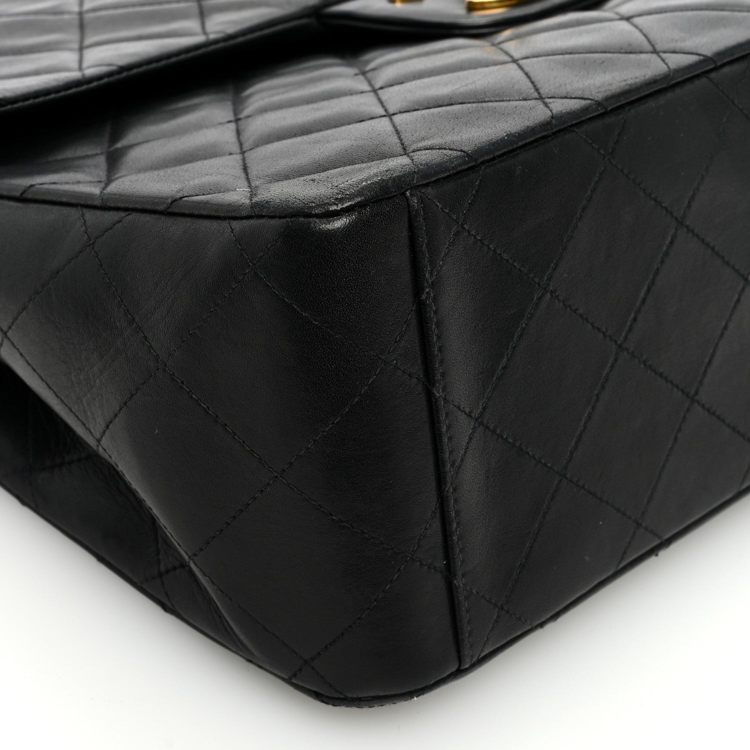 Chanel Lambskin Quilted XL Jumbo Single Flap Black 9 of 10