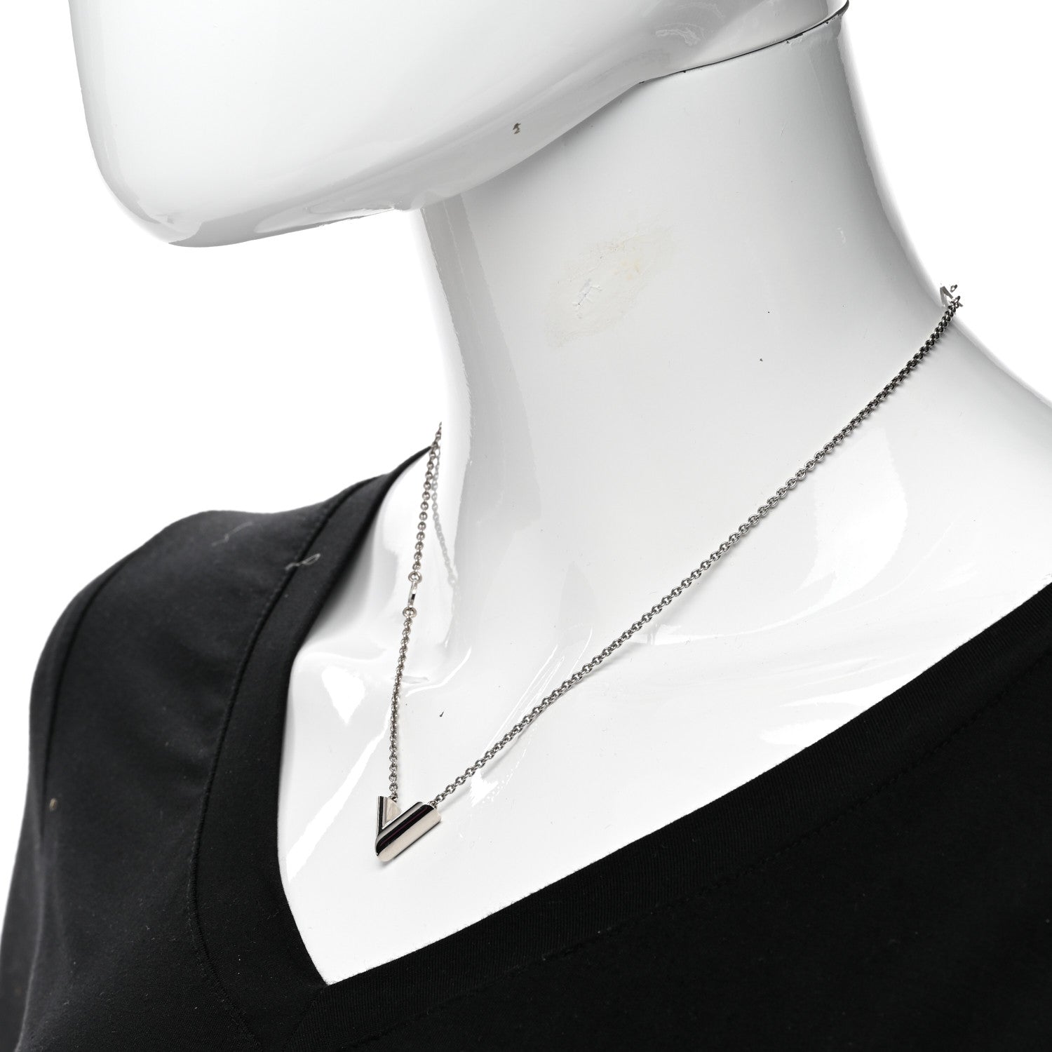 Louis Vuitton Metal Essential V Supple Necklace Silver 2 of 6