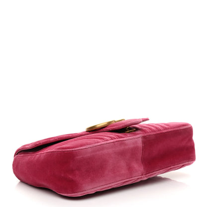 Gucci Velvet Matelasse Medium GG Marmont Shoulder Bag Light Raspberry Rose 4 of 11