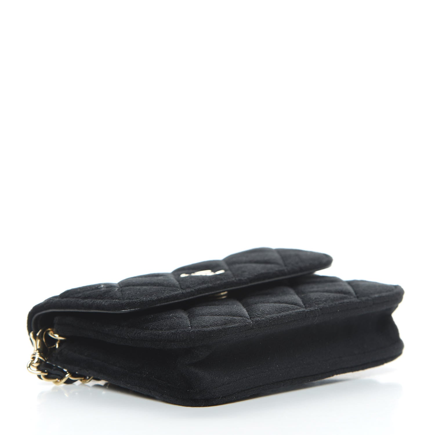 Chanel Velvet Quilted Pearl Crush Flap With Chain Black 4 of 11