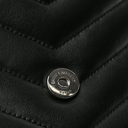 Saint Laurent Calfskin Y Quilted Monogram Large Loulou Chain Satchel Black 12 of 13