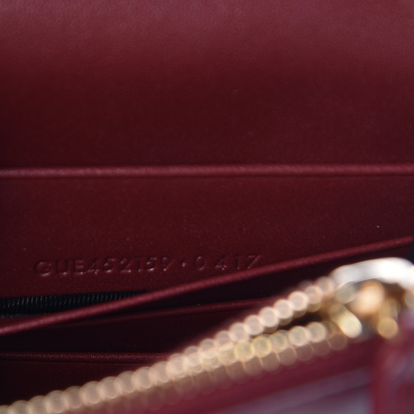 Smooth Calfskin Classic Monogram Kate Tassel Chain Wallet Palissandre