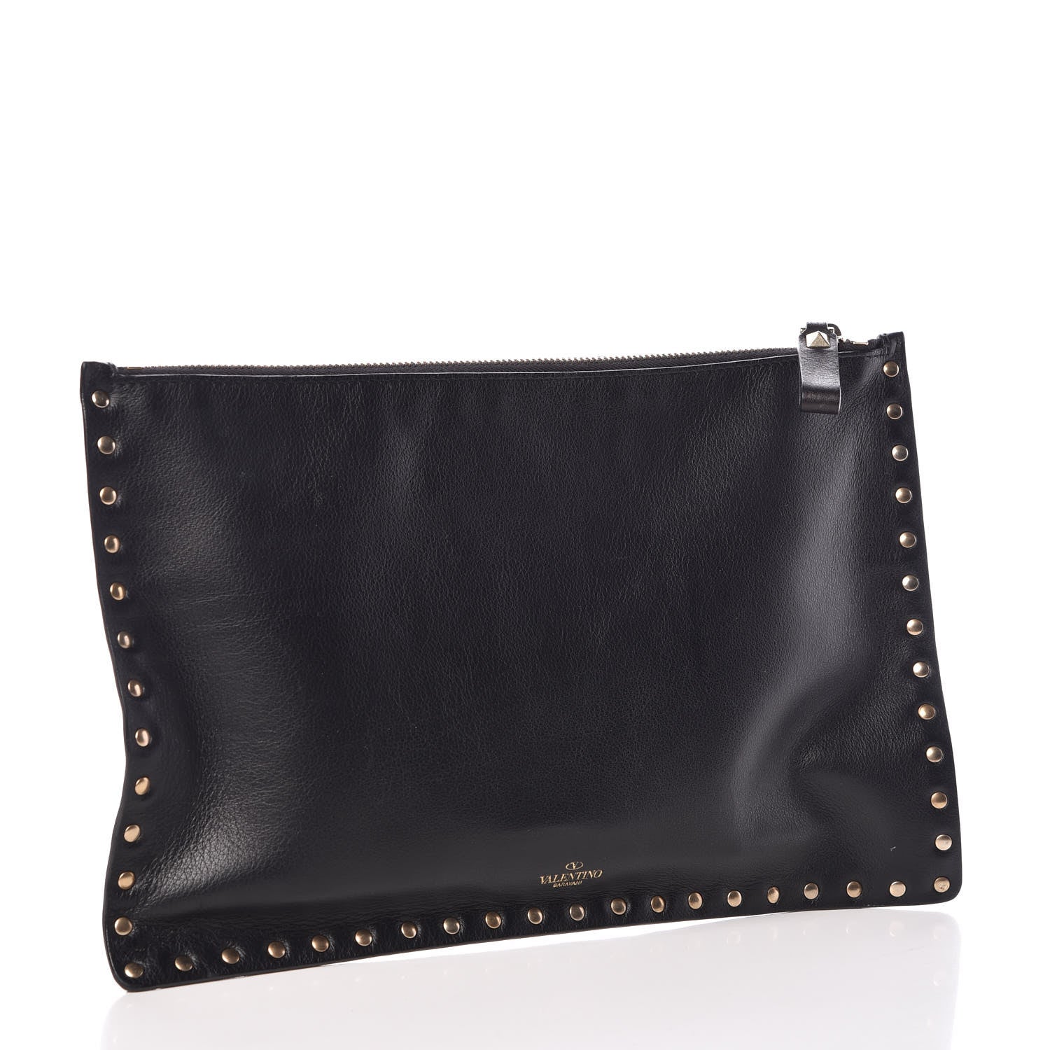 Valentino Garavani Vitello Large Rockstud Zip Pouch Black 3 of 6
