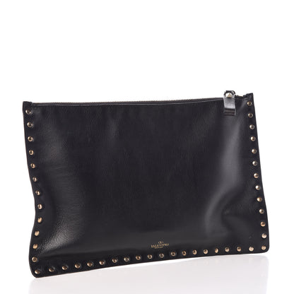 Valentino Garavani Vitello Large Rockstud Zip Pouch Black 3 of 6