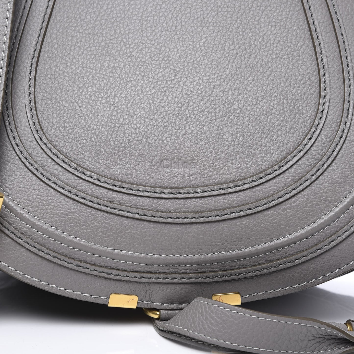 Calfskin Medium Marcie Round Crossbody Bag Cashmere Grey