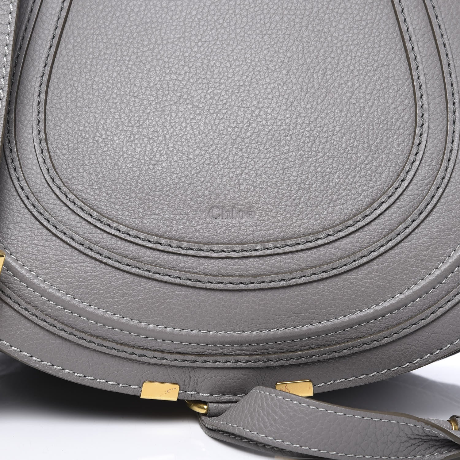 Chloe Calfskin Medium Marcie Round Crossbody Bag Cashmere Grey 9 of 9