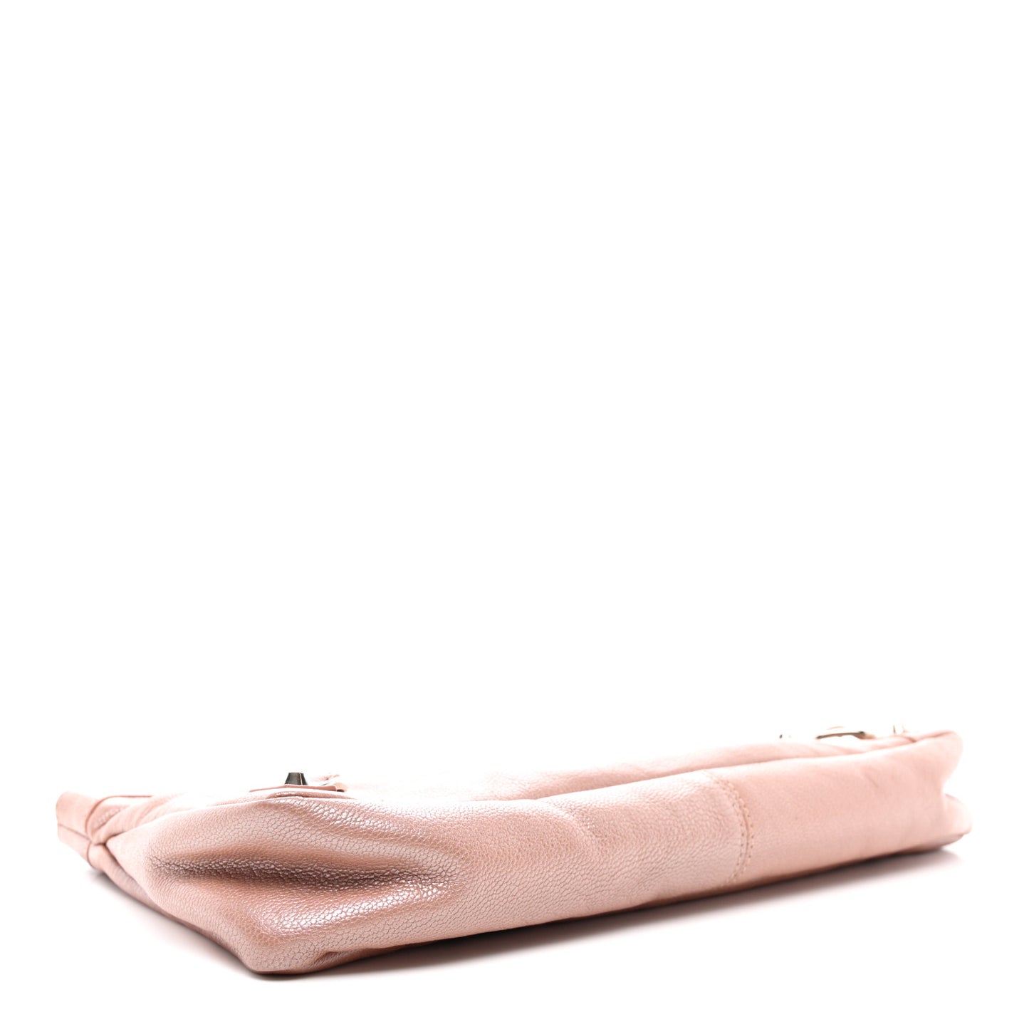 Chevre Classic Silver Hardware Premier Clutch Rose