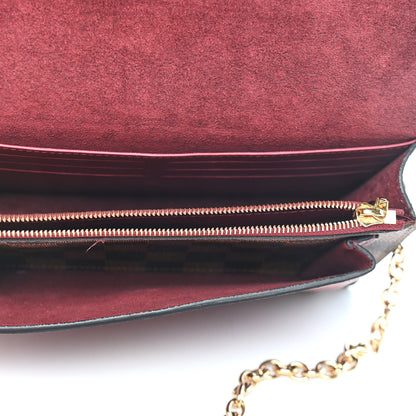 Louis Vuitton Damier Ebene Vavin Chain Wallet Red 4 of 7