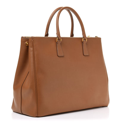 Prada Saffiano Lux Extra Large Galleria Double Zip Tote Caramel 2 of 10