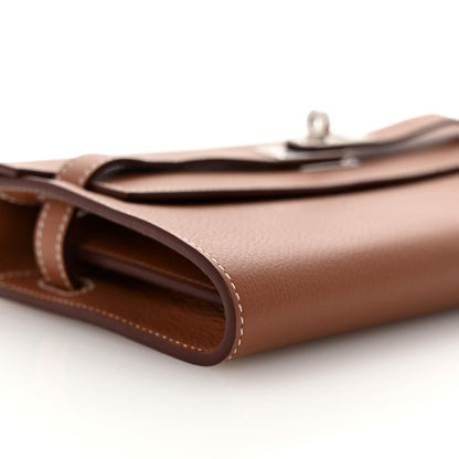 Hermes Evercolor Kelly Wallet To Go Gold 9 of 11