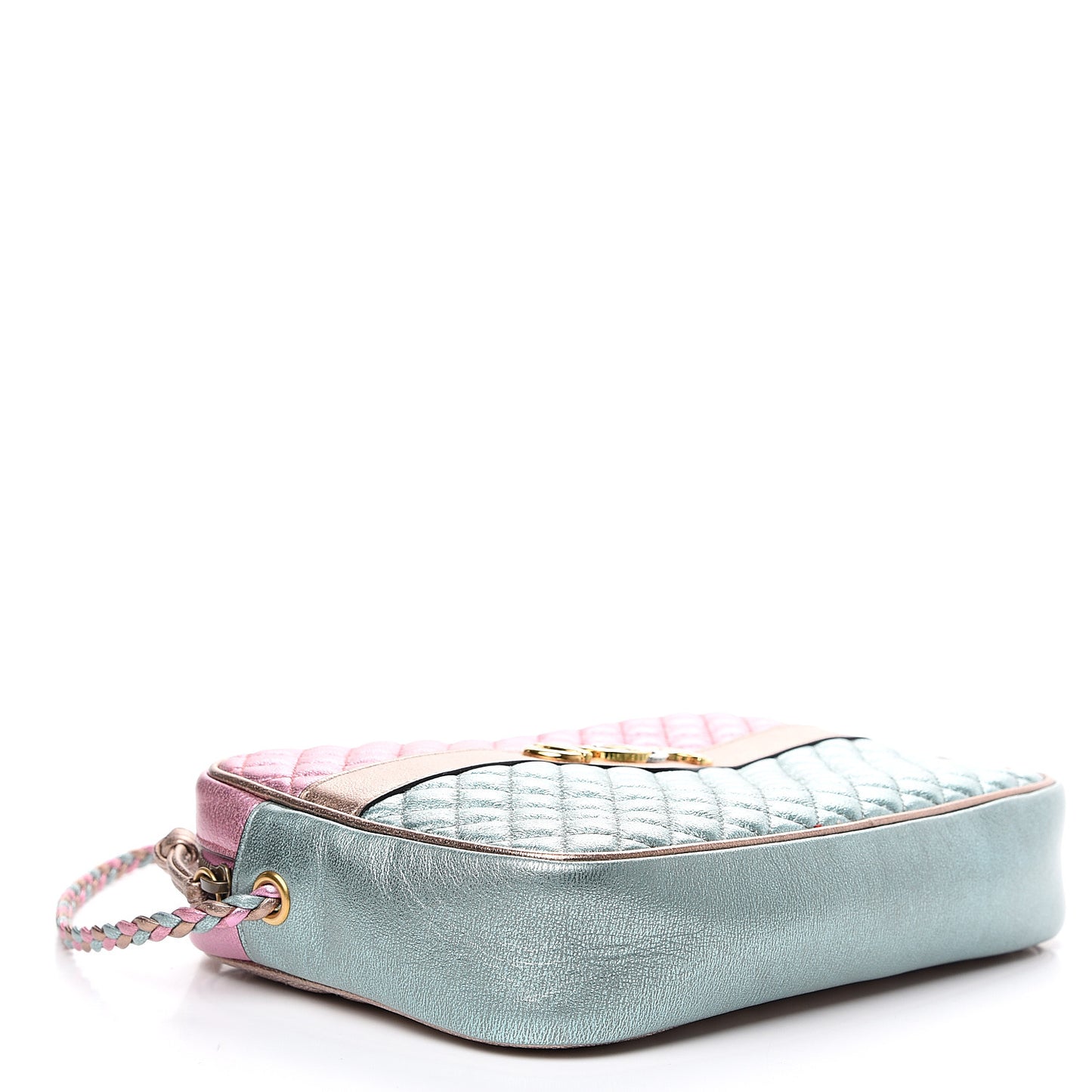 Laminated Nappa Trapuntata Small Zumi Shoulder Bag Rosa Lago Rame