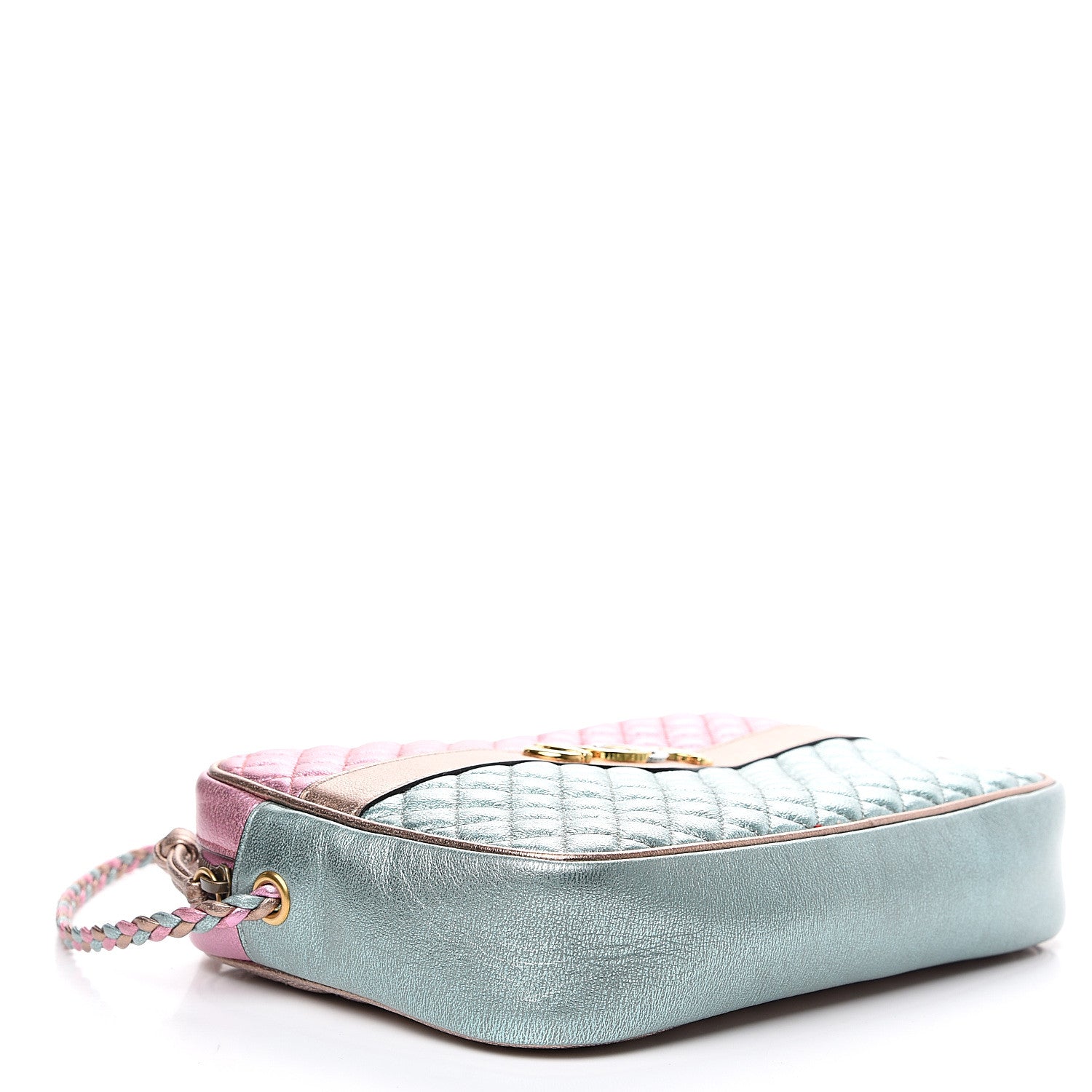 Gucci Laminated Nappa Trapuntata Small Zumi Shoulder Bag Rosa Lago Rame 3 of 9