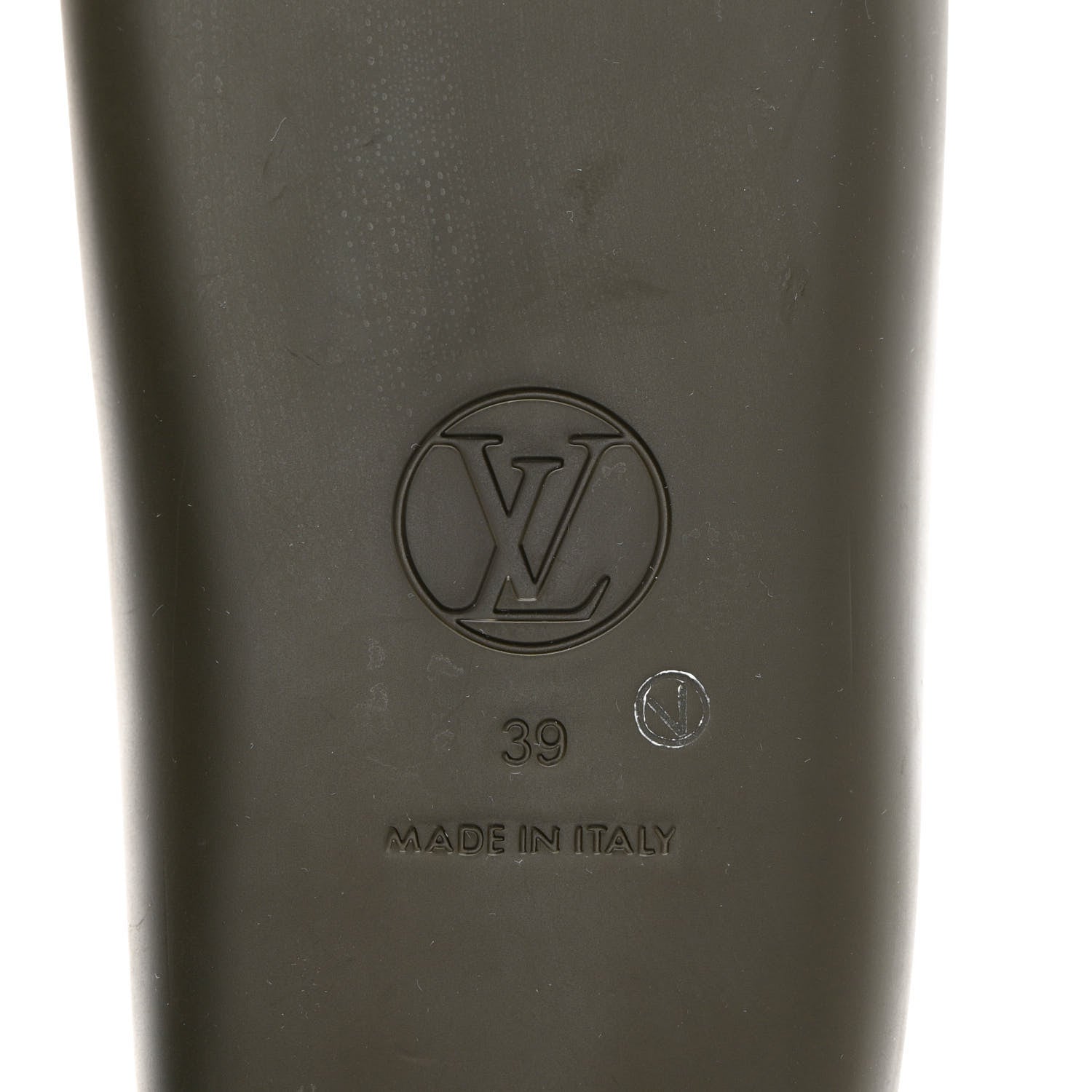 Louis Vuitton Matte Rubber Monogram Embossed Sunbath Slide Sandals 39 Khaki 7 of 13