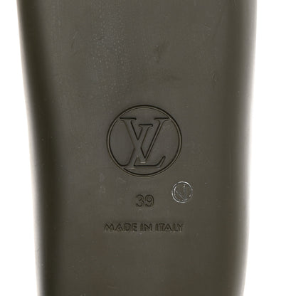 Louis Vuitton Matte Rubber Monogram Embossed Sunbath Slide Sandals 39 Khaki 7 of 13