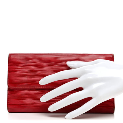 Louis Vuitton Epi Porte Tresor International Wallet Castillan Red 2 of 13
