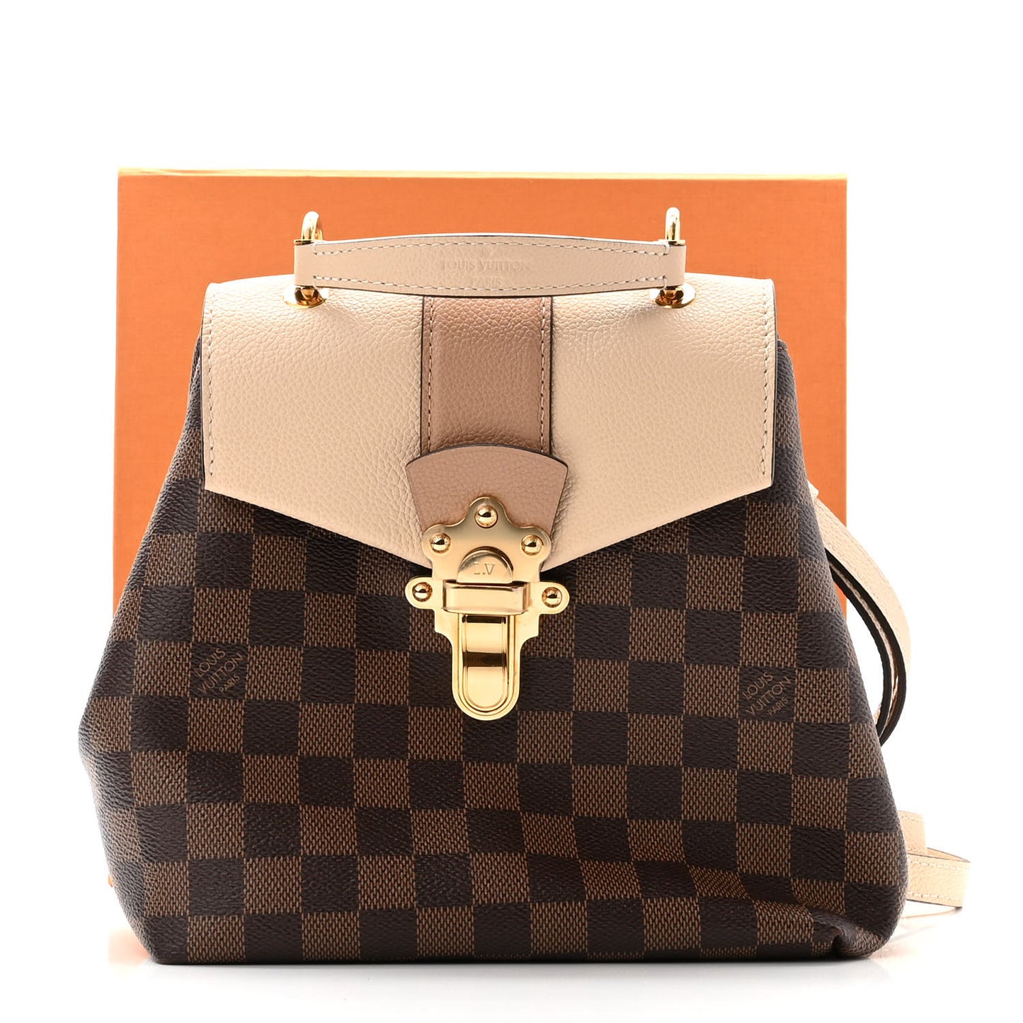 Damier Ebene Clapton Backpack Creme