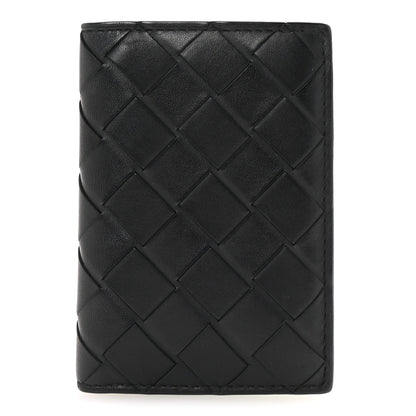 Bottega Veneta Nappa Maxi Intrecciato Bi-Fold Card Holder Black Grass 1 of 6