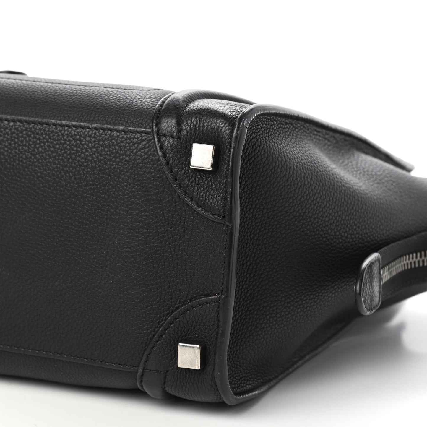 Drummed Calfskin Micro Luggage Black
